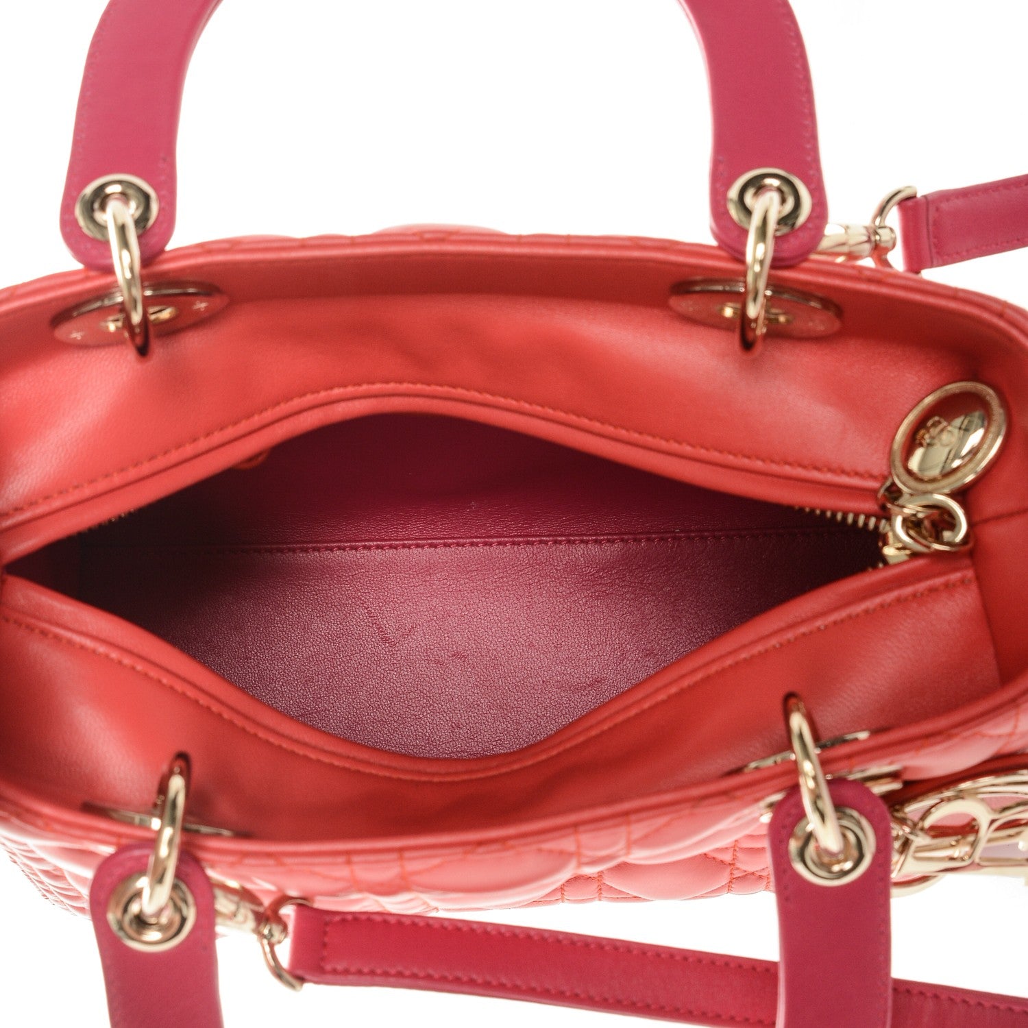 Christian Dior Lambskin Cannage Medium Tri-Color Lady Dior Pink 5 of 7
