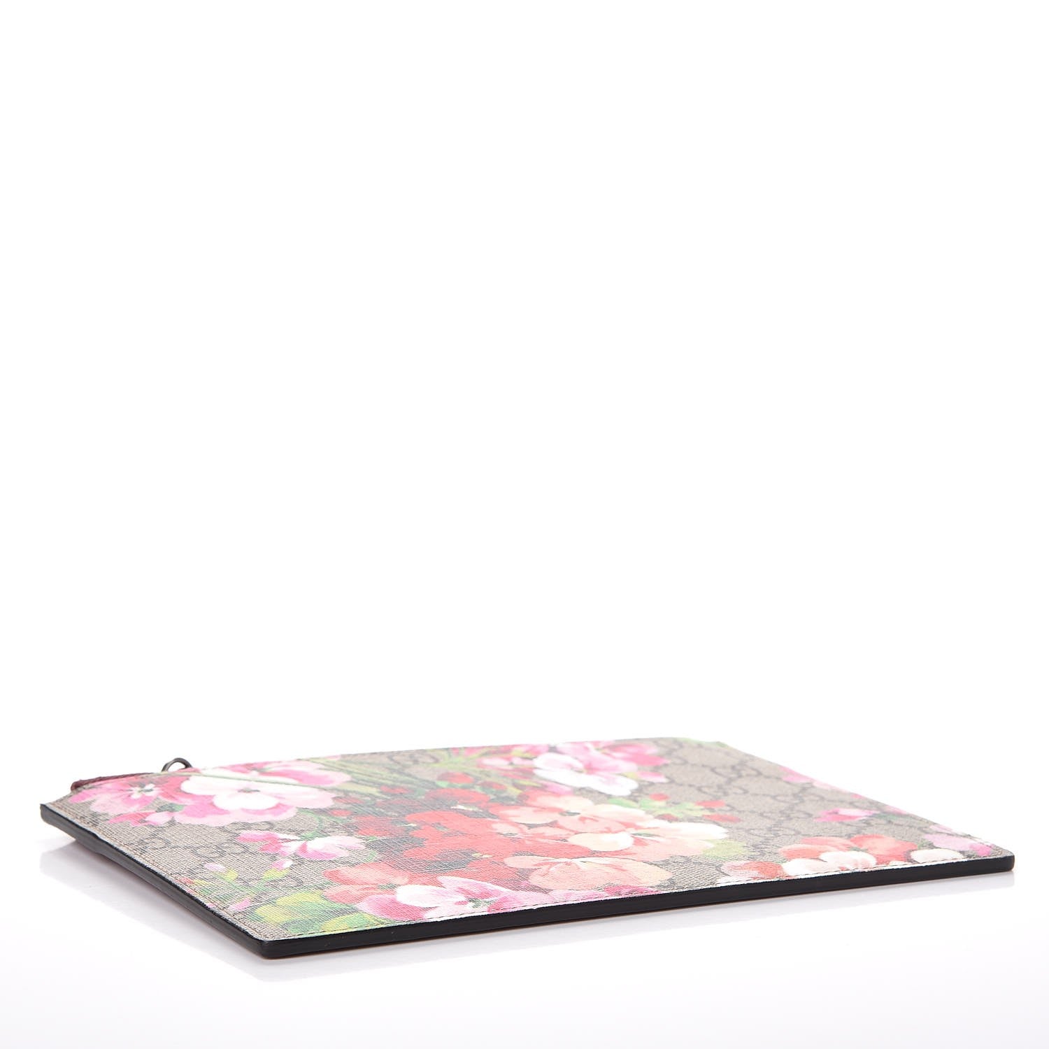 Gucci GG Supreme Monogram Blooms Small Zip Pouch Beige Multicolor Dry Rose 4 of 6