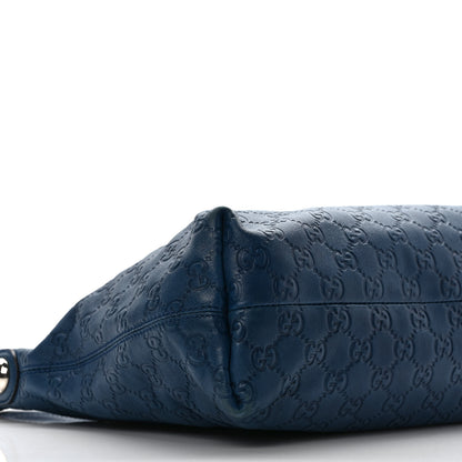 Gucci Guccissima Medium Icon Bit Hobo Blue 7 of 8