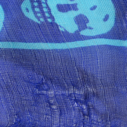 Alexander McQueen Silk Chiffon Skull Scarf Blue Turquoise 4 of 6