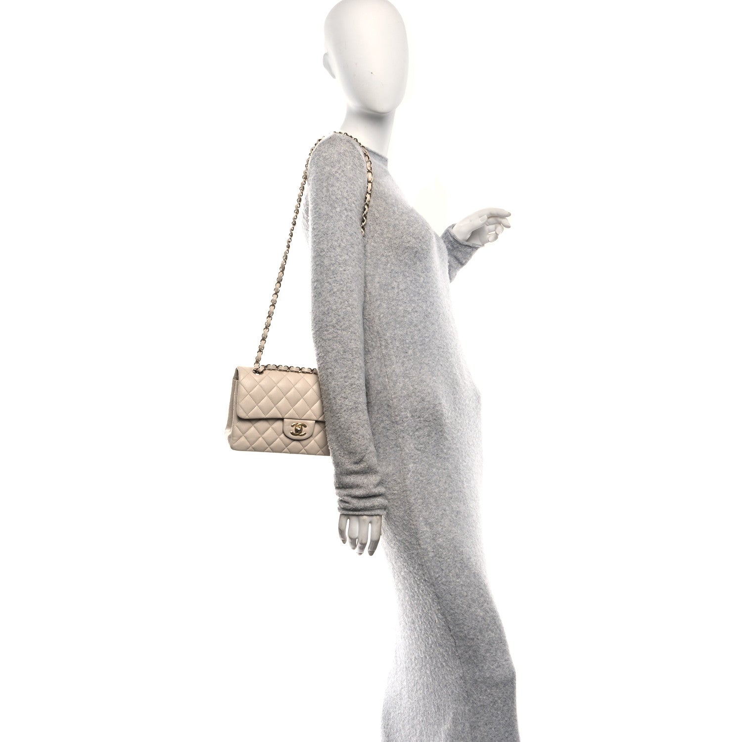 Chanel Caviar Quilted Small Double Flap Beige 2 of 10
