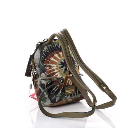 Valentino Garavani Canvas Camouflage Tie Dye Butterfly Mini Backpack Deep Army Green 3 of 14