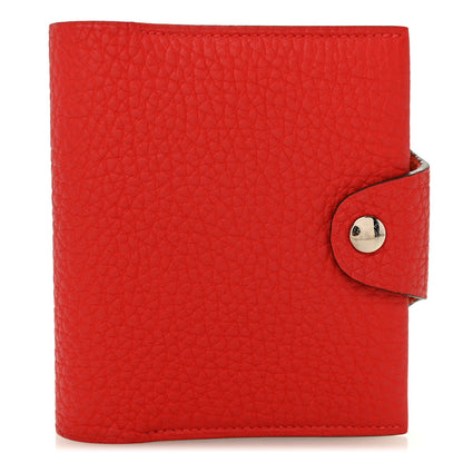 Hermes Taurillon Clemence Ulysse Mini Notebook Rouge De Coeur 1 of 8