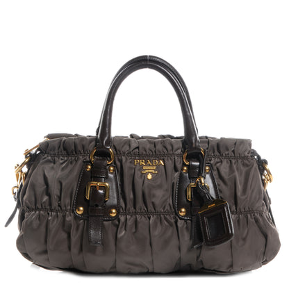 Prada Tessuto Nylon Gaufre Shopping Satchel Fumo 1 of 12