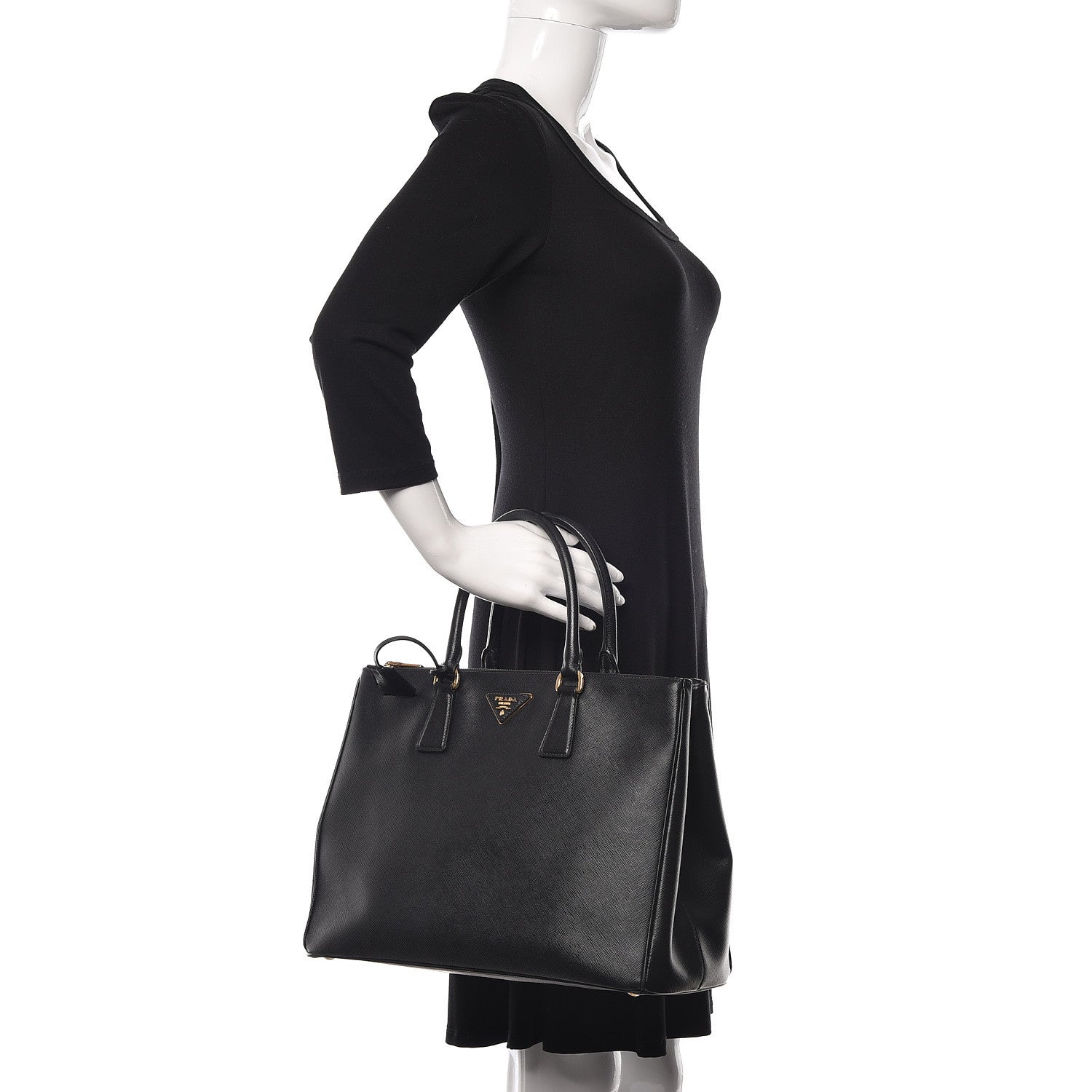Prada Saffiano Large Galleria Double Zip Tote Black 2 of 20