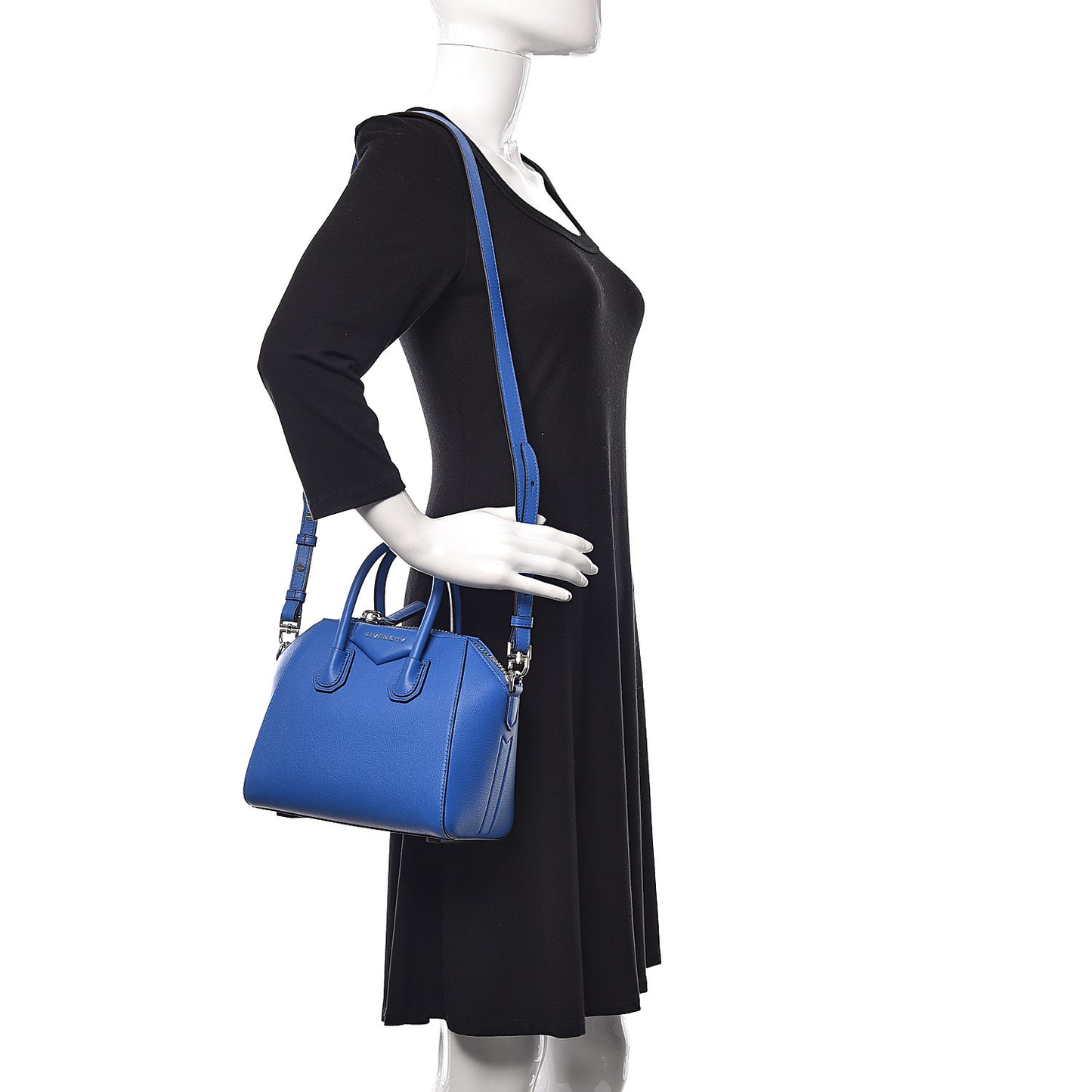 Sugar Goatskin Mini Antigona Persian Blue