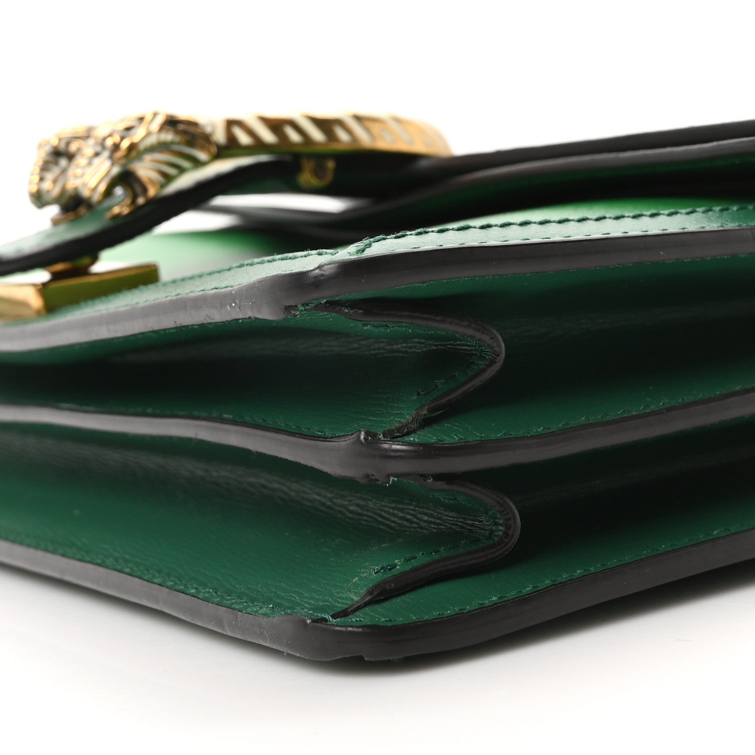 Gucci Azalea Calfskin Enamel Small Dionysus Shoulder Bag New Shamarock Emerald Off White 10 of 10