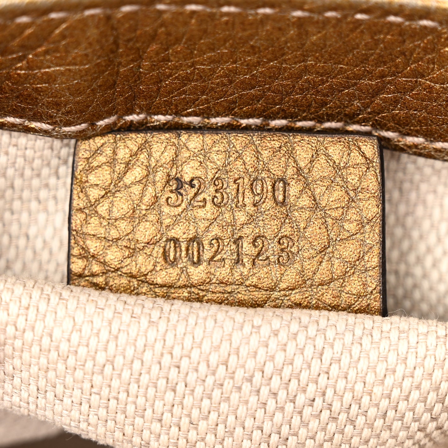 Metallic Pebbled Calfskin Small Soho Flap Crossbody Gold Ombre