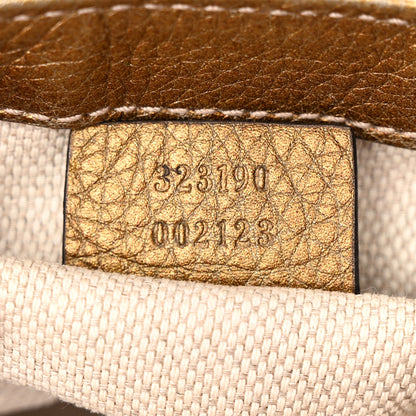 Gucci Metallic Pebbled Calfskin Small Soho Flap Crossbody Gold Ombre 7 of 18