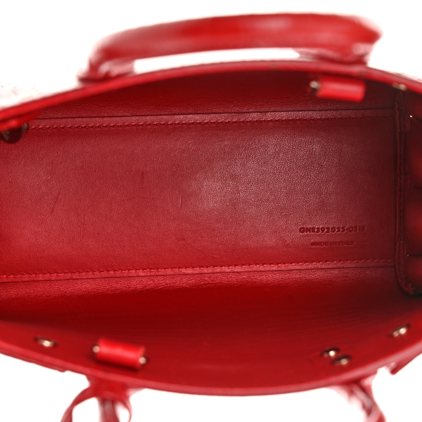 Calfskin Crocodile Embossed Nano Sac De Jour Red