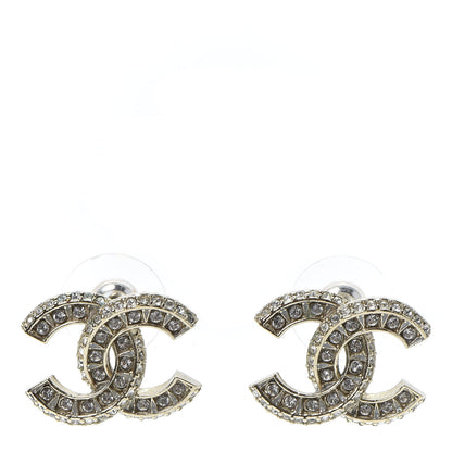 Chanel Crystal Timeless CC Earrings Light Gold 1 of 5