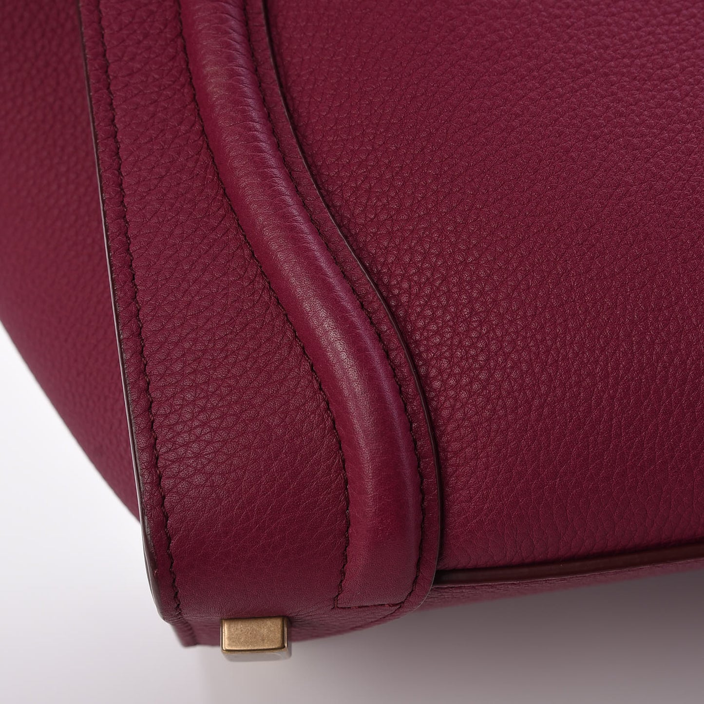 Baby Drummed Calfskin Micro Luggage Plum