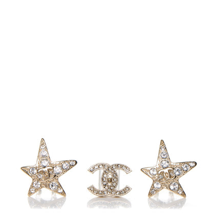 Chanel Swarovski Crystal CC Star Earphone Charms Gold 1 of 5