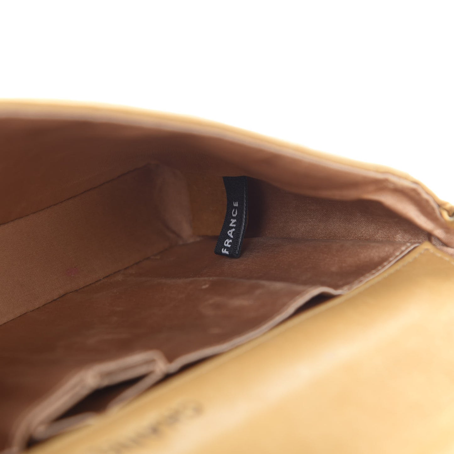 Lambskin East West Chocolate Bar Flap Beige