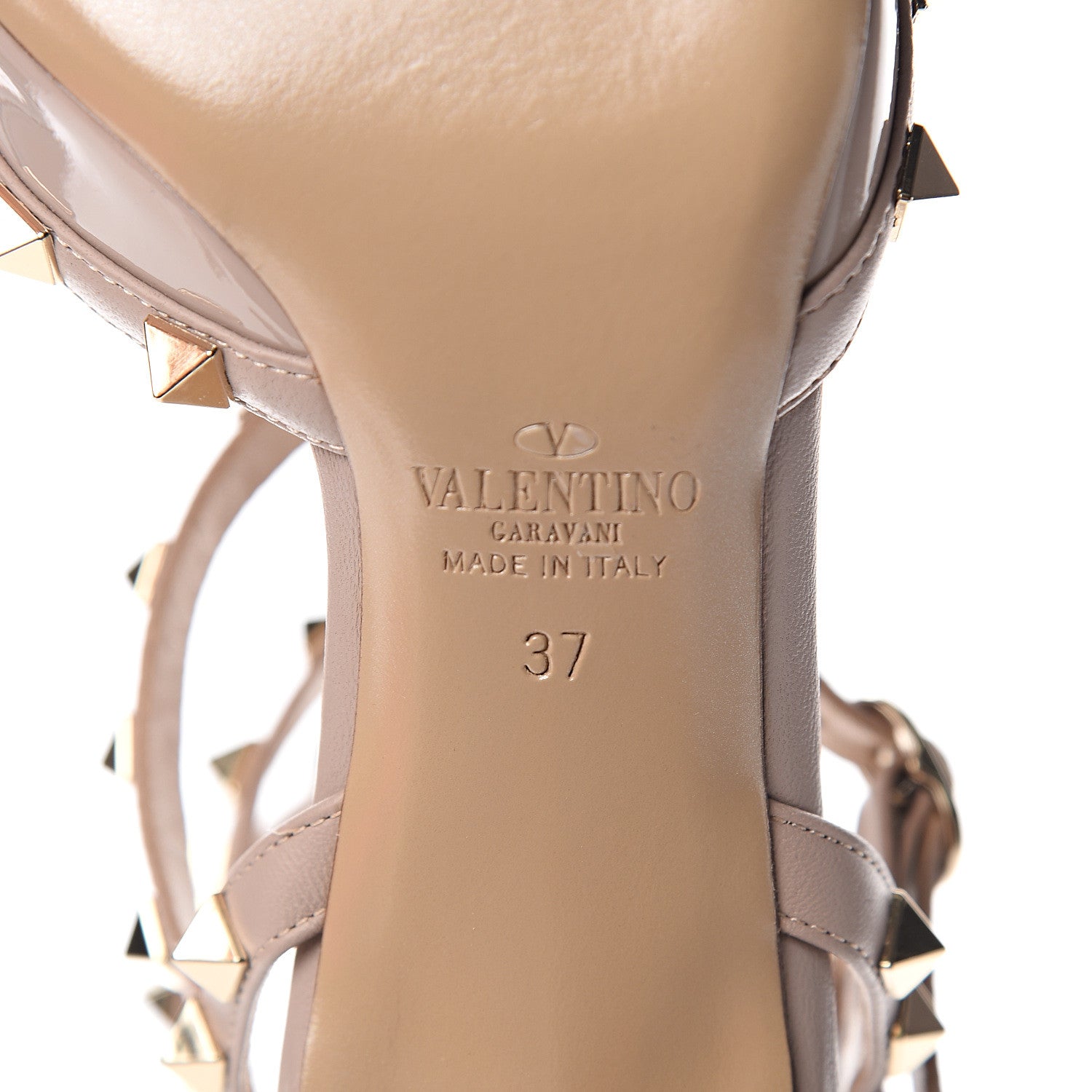 Valentino Garavani Patent Rockstud Ankle Strap 65mm Pumps 37 Poudre 6 of 9