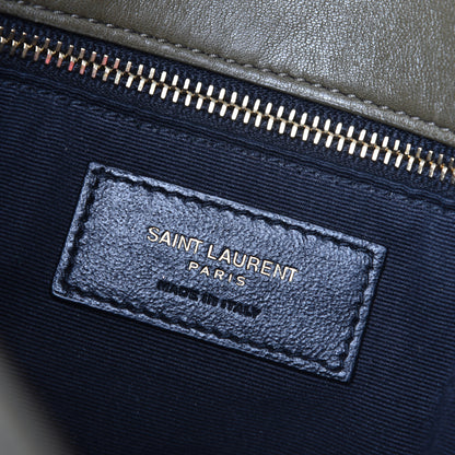 Saint Laurent Lambskin Quilted Medium Loulou Puffer Monogram Chain Satchel Seaweed 6 of 9