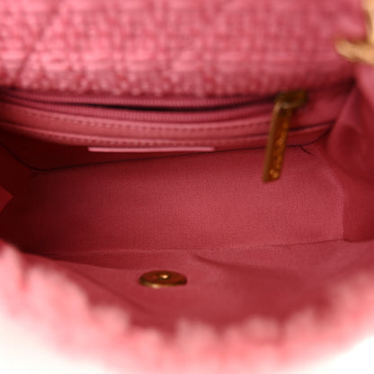 Chanel Shearling Tweed Quilted Mini Square Flap Bag Light Pink 5 of 11