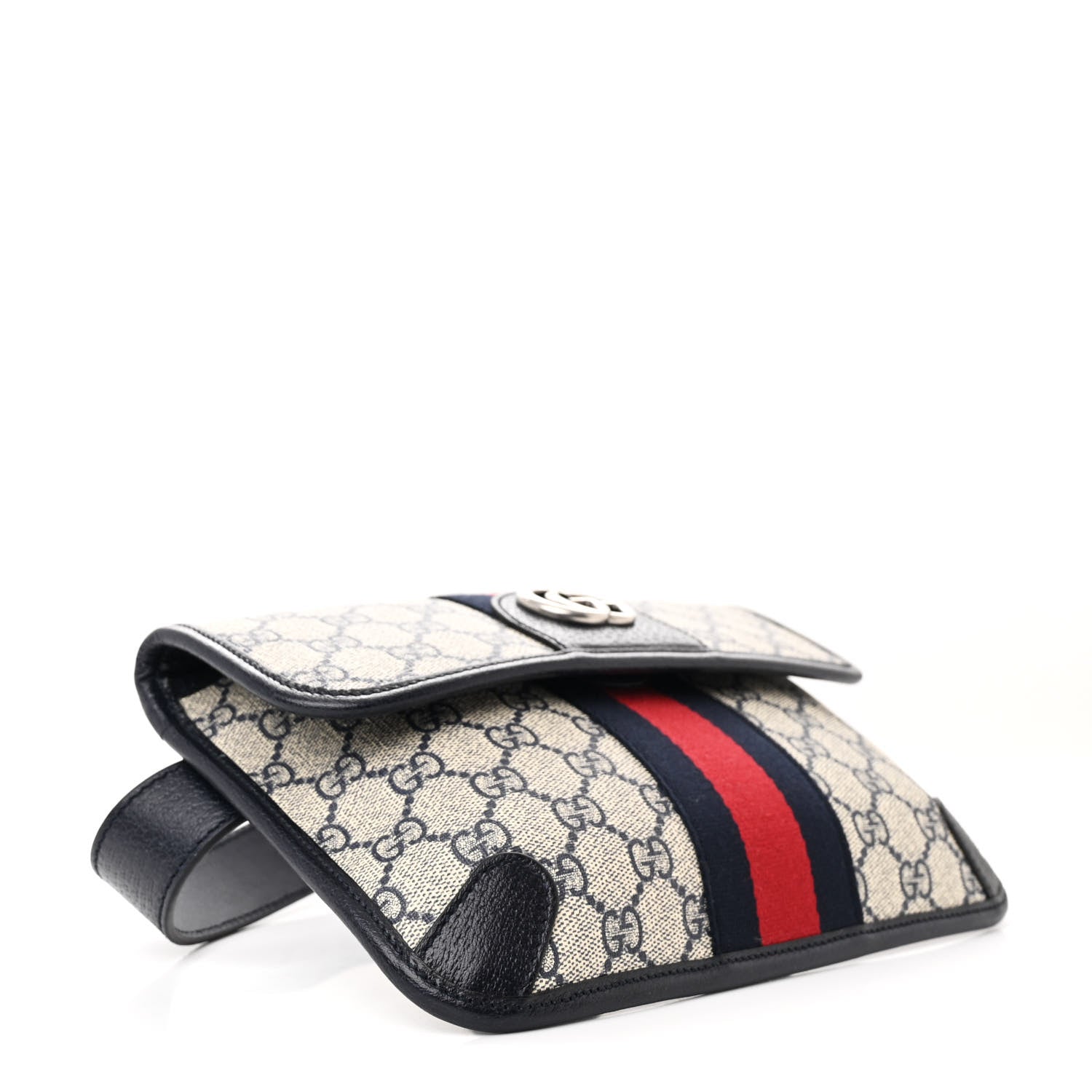 Gucci GG Supreme Monogram Web Small Ophidia Belt Bag 80 32 Beige Navy 4 of 11