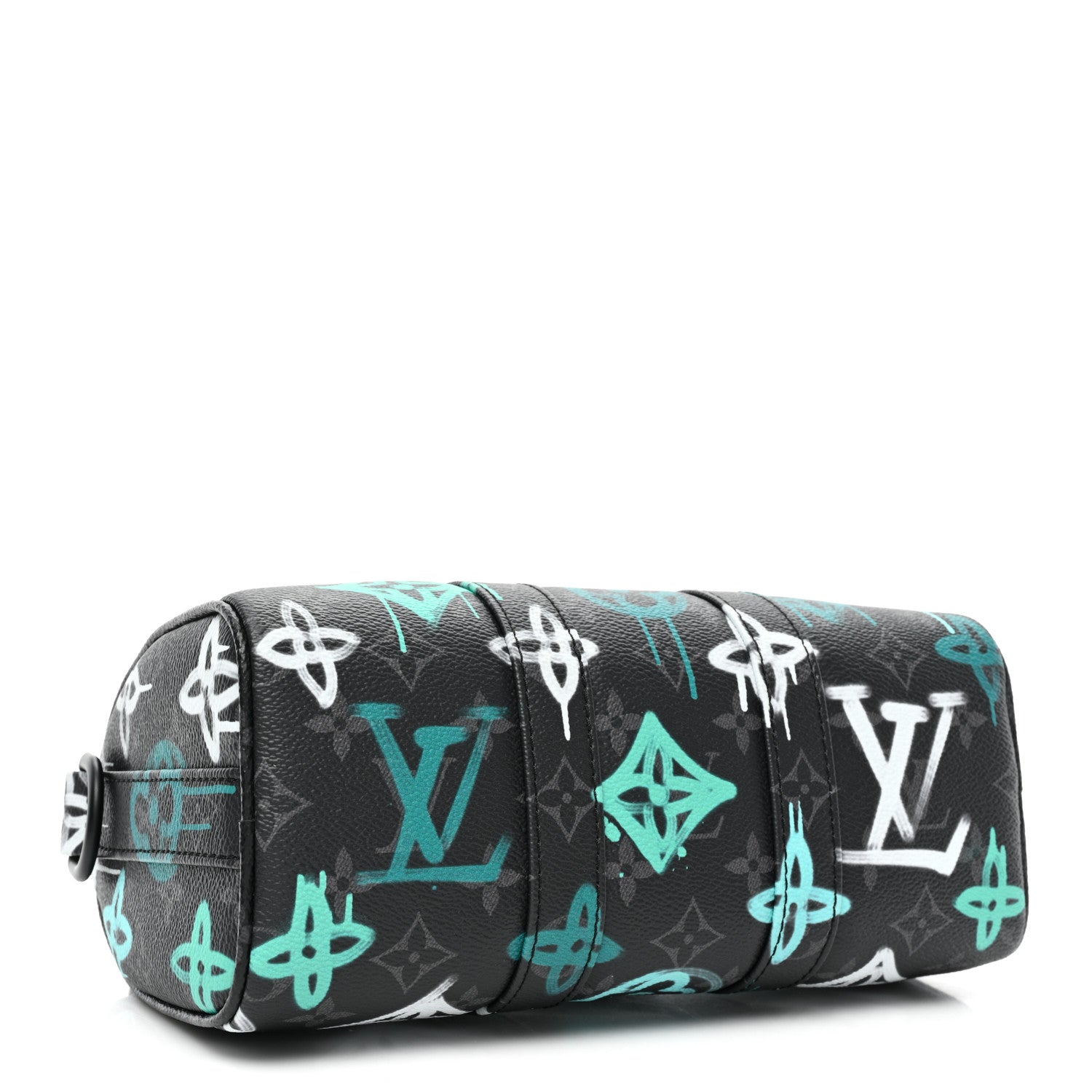 Louis Vuitton Monogram Eclipse LV Graffiti Keepall Bandouliere 25 Green Lights 4 of 8