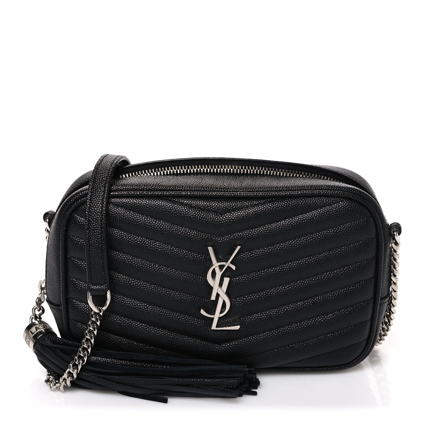 Saint Laurent Grain De Poudre Matelasse Monogram Mini Lou Camera Bag Black 1 of 10