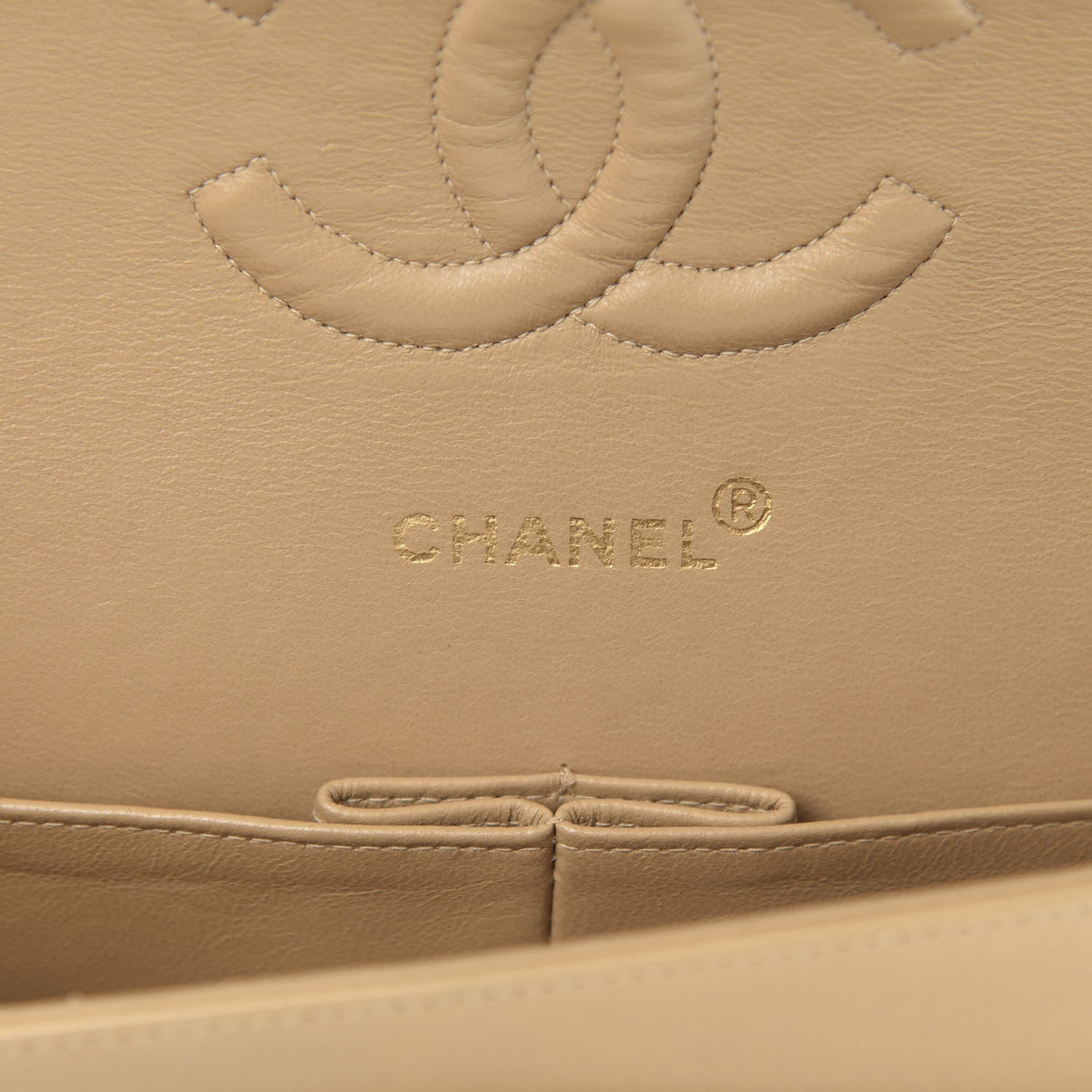 Chanel Lambskin Quilted Medium Double Flap Beige 6 of 18