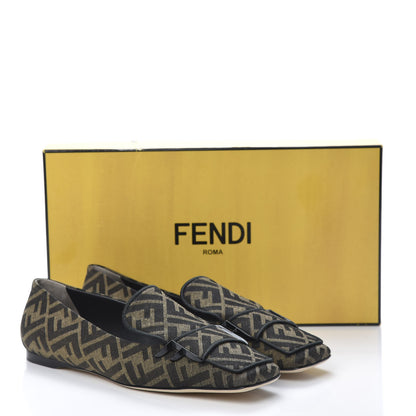 Fendi Jacquard FFreedom Square Toe Loafers 40 Tobacco 10 of 10