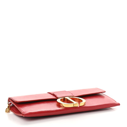 Christian Dior Crinkled Lambskin 30 Montaigne Clutch Red 4 of 8