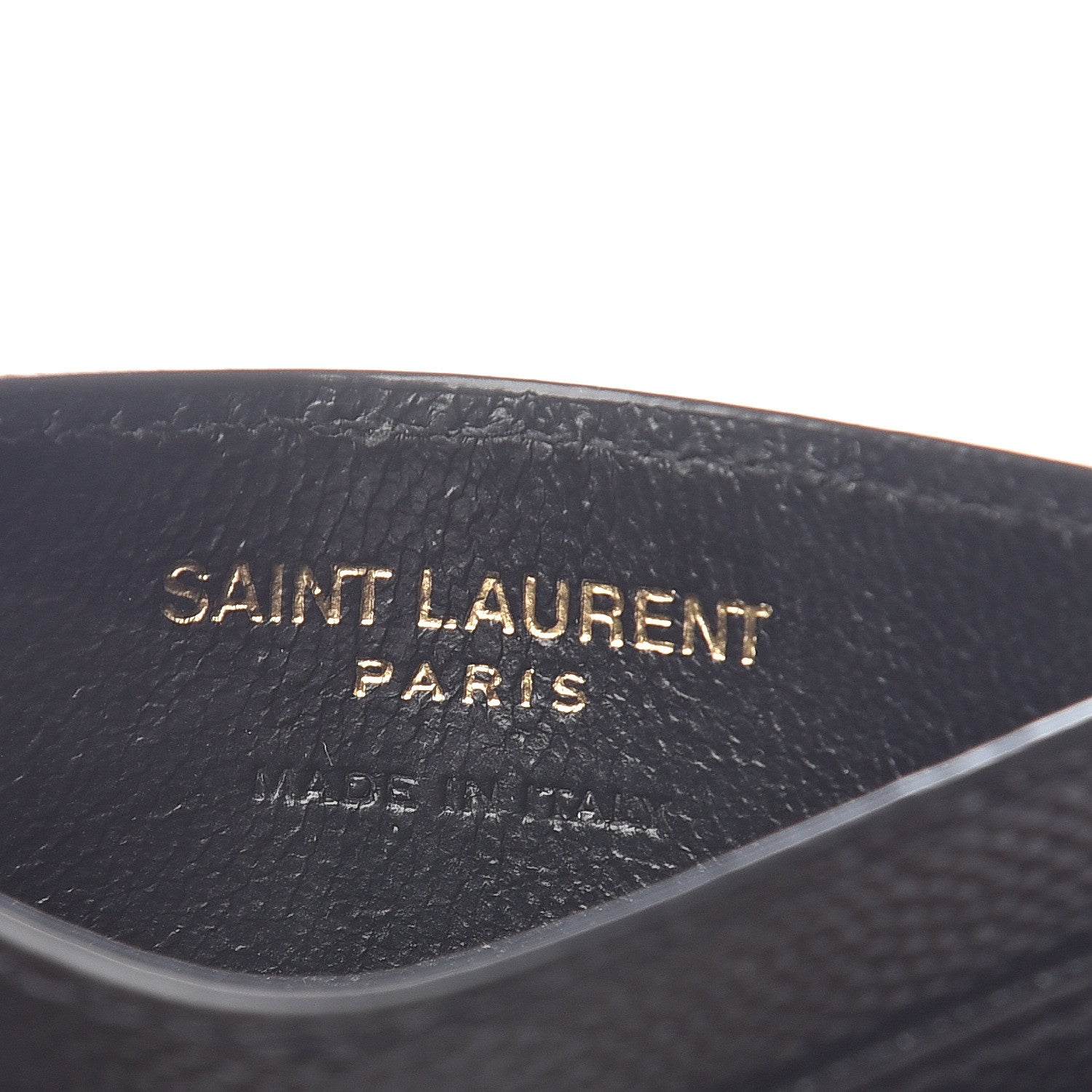 Saint Laurent Grain De Poudre Matelasse Chevron Monogram Credit Card Case Black 5 of 6