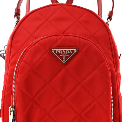 Prada Nylon Tessuto Impuntu Quilted Backpack Rosso 9 of 11