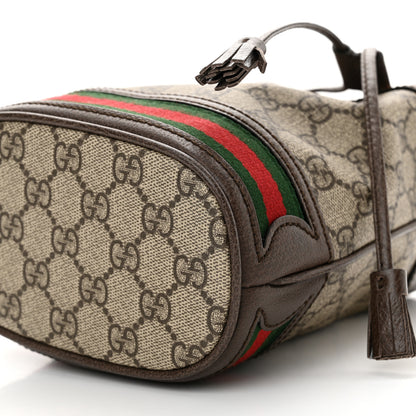 Gucci GG Supreme Monogram Web Mini Ophidia Bucket Bag Brown 10 of 10
