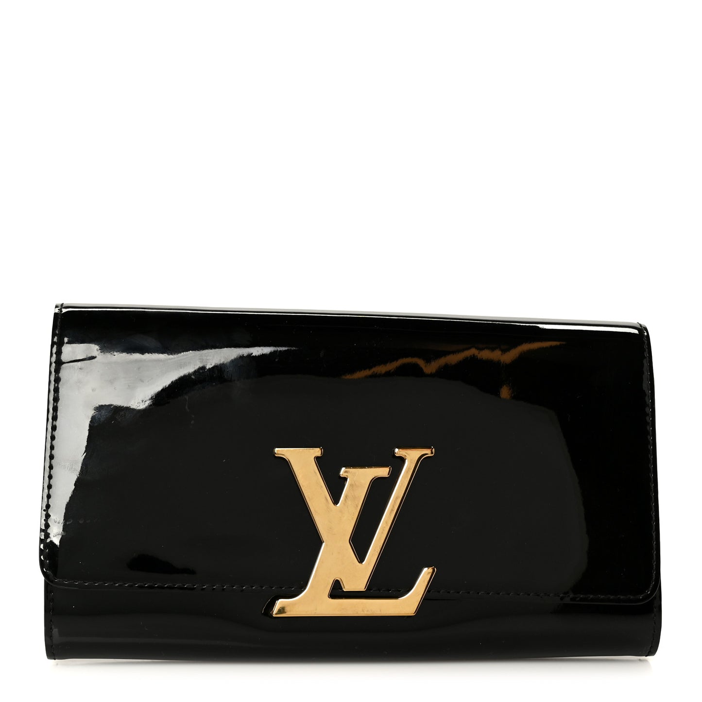 Patent Louise Clutch Black