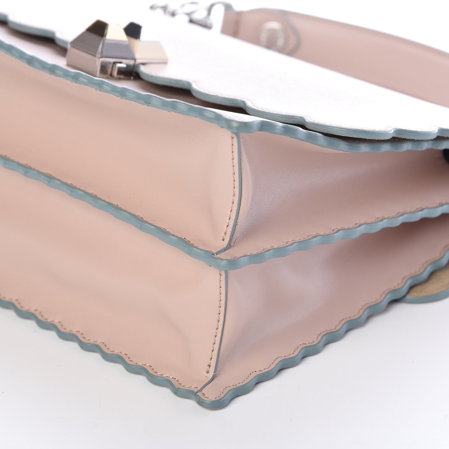 Vitello Liberty Scalloped Studded Kan I Shoulder Bag Soap