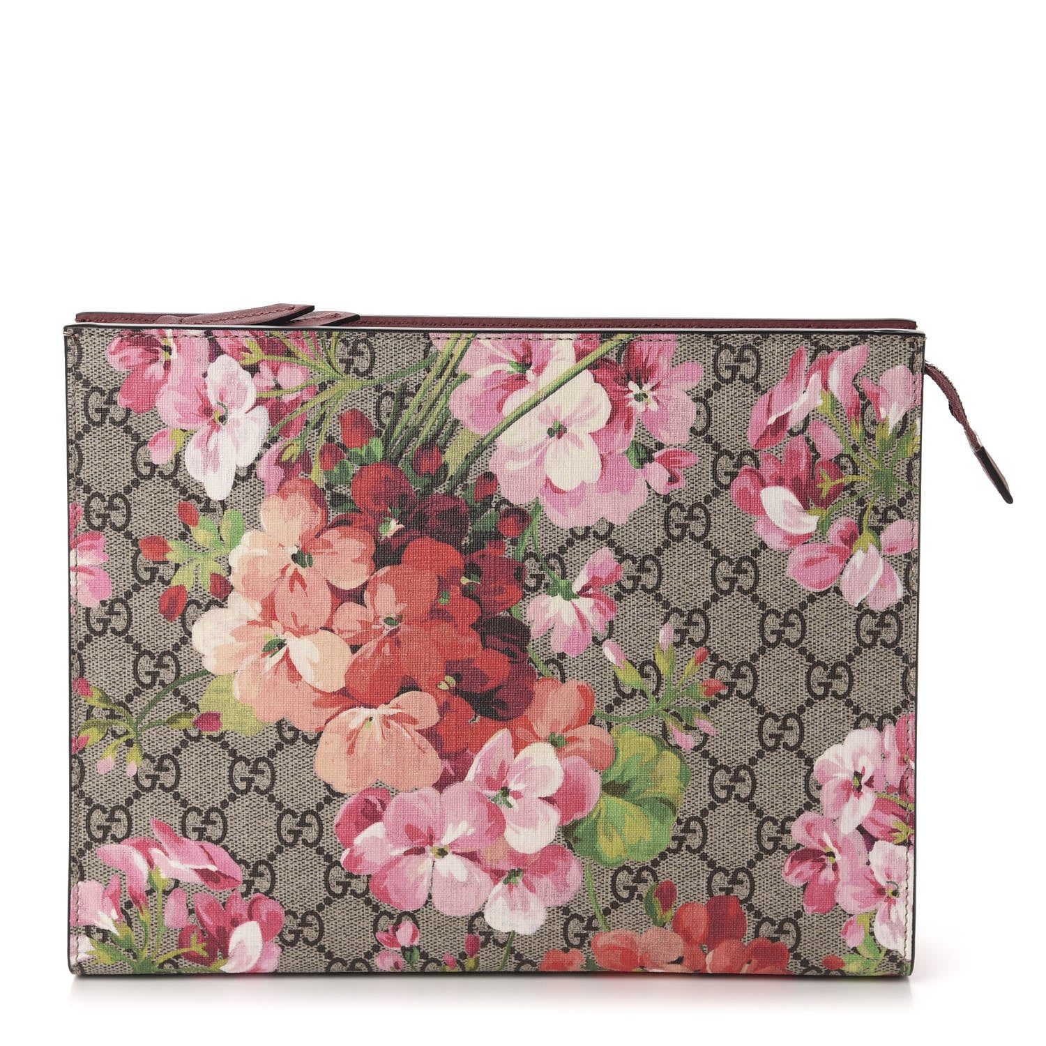 Gucci GG Supreme Monogram Blooms Large Cosmetic Case Beige Multicolor Dry Rose 1 of 7