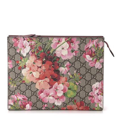 Gucci GG Supreme Monogram Blooms Large Cosmetic Case Beige Multicolor Dry Rose 1 of 7