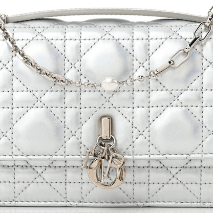 Christian Dior Iridescent Metallic Lambskin Cannage Mini My Dior Bag Silver 8 of 11