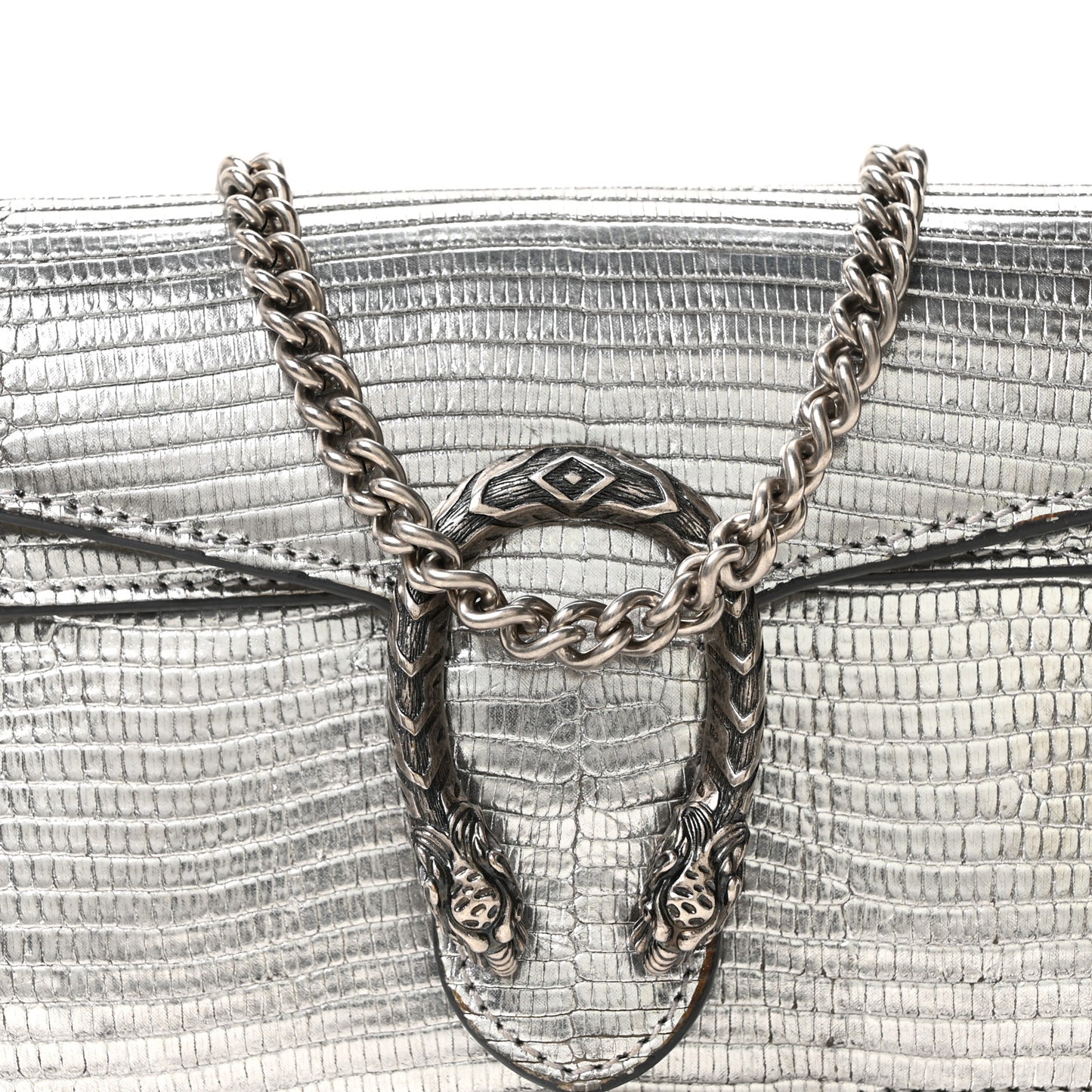 Lizard Super Mini Dionysus Bag  Silver