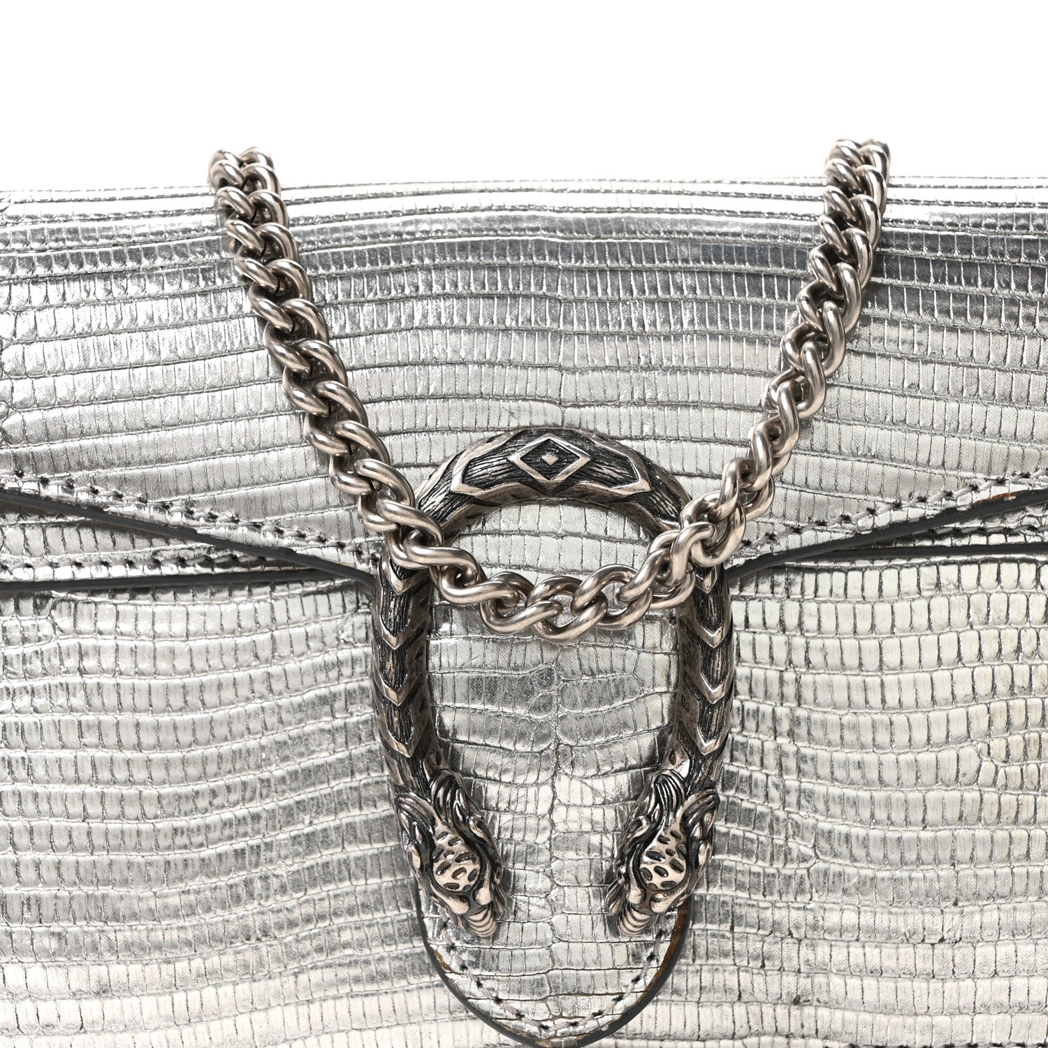 Gucci Lizard Super Mini Dionysus Bag  Silver 6 of 8