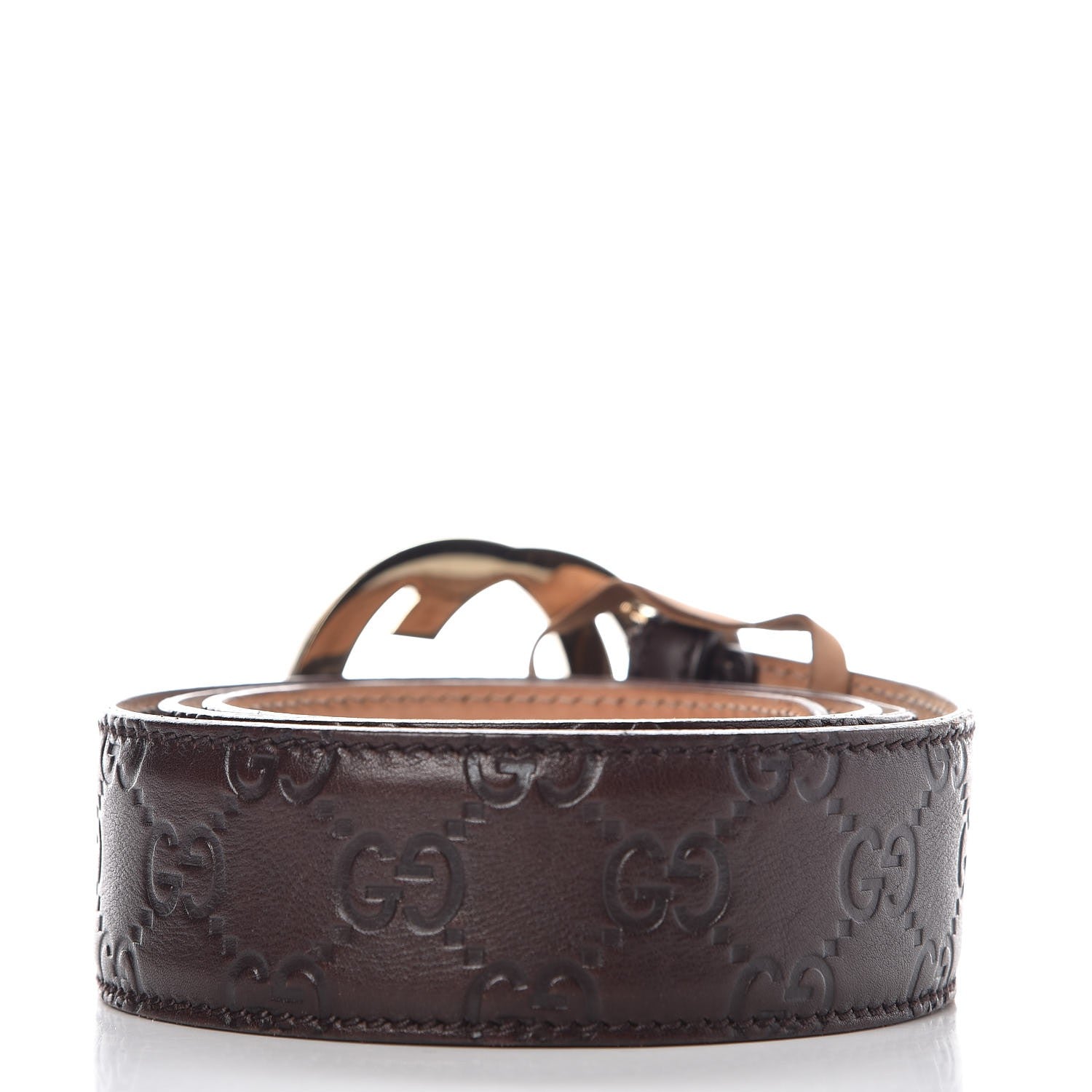 Gucci Guccissima Signature Interlocking G 40mm Belt 95 38 Chocolate 3 of 9
