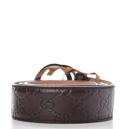 Gucci Guccissima Signature Interlocking G 40mm Belt 95 38 Chocolate 3 of 9