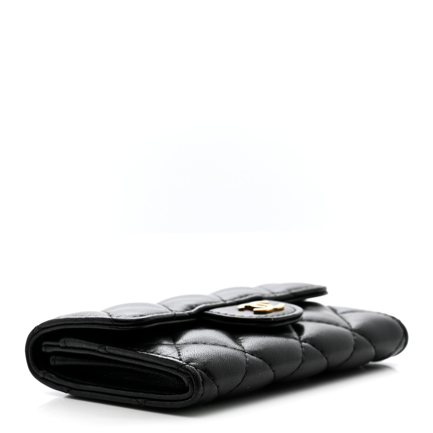 Chanel Lambskin Quilted Flap Card Holder Wallet Black 4 of 9