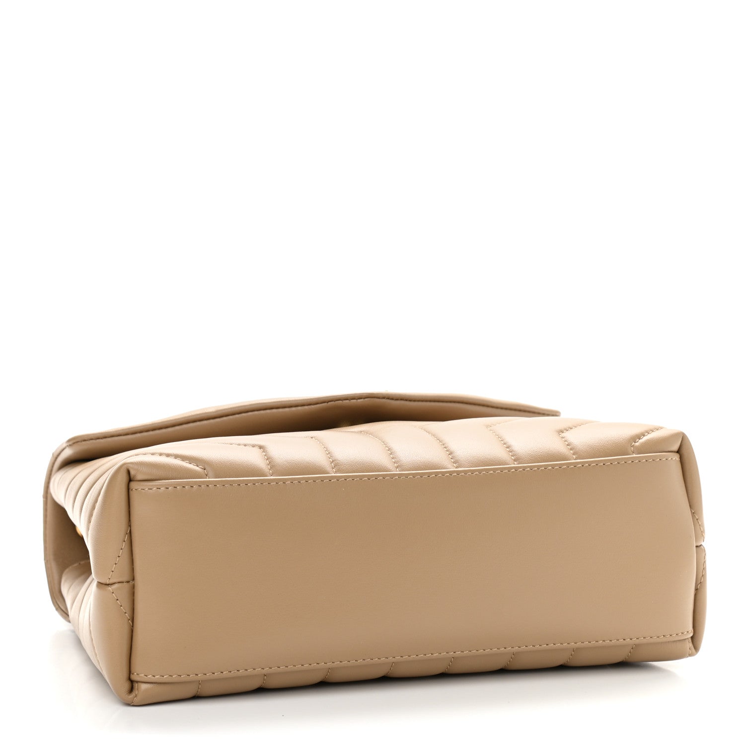 Saint Laurent Calfskin Y Quilted Monogram Small Loulou Chain Satchel Dark Beige 3 of 10