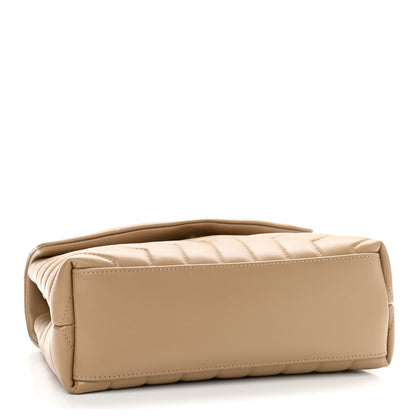 Saint Laurent Calfskin Y Quilted Monogram Small Loulou Chain Satchel Dark Beige 3 of 10