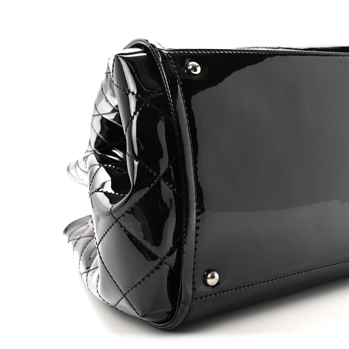 Vinyl Lipstick Ligne Accordion Tote Black