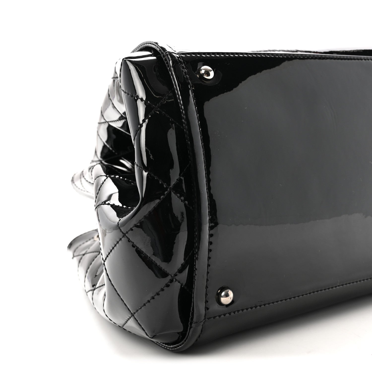 Chanel Vinyl Lipstick Ligne Accordion Tote Black 8 of 9