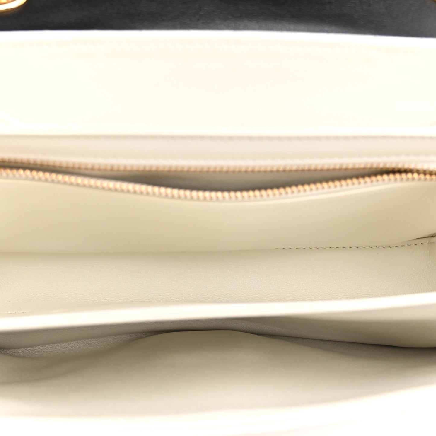 Calfskin Quilted Medium C Bag Black White