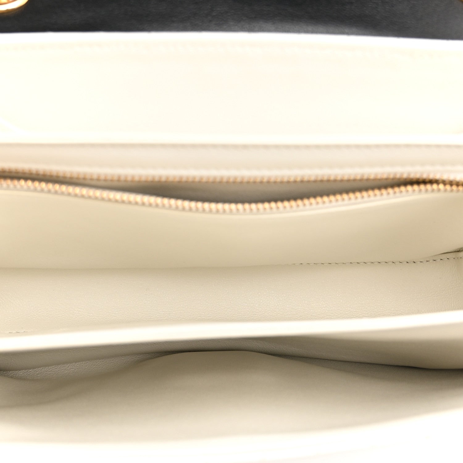 Celine Calfskin Quilted Medium C Bag Black White 5 of 11
