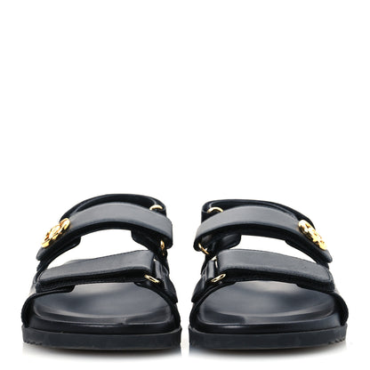 Gucci Calfskin Mini Double G Womens Isla Dad Sandals 37 Black 3 of 13