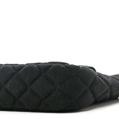 Chanel Jersey Quilted Small Wavy CC Hobo Black 10 of 11