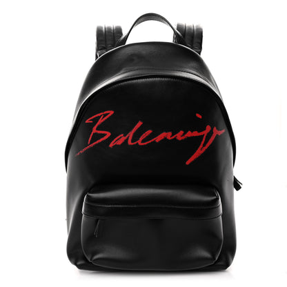 Balenciaga Supple Calfskin Signature Logo Small Everyday Backpack Black 1 of 9