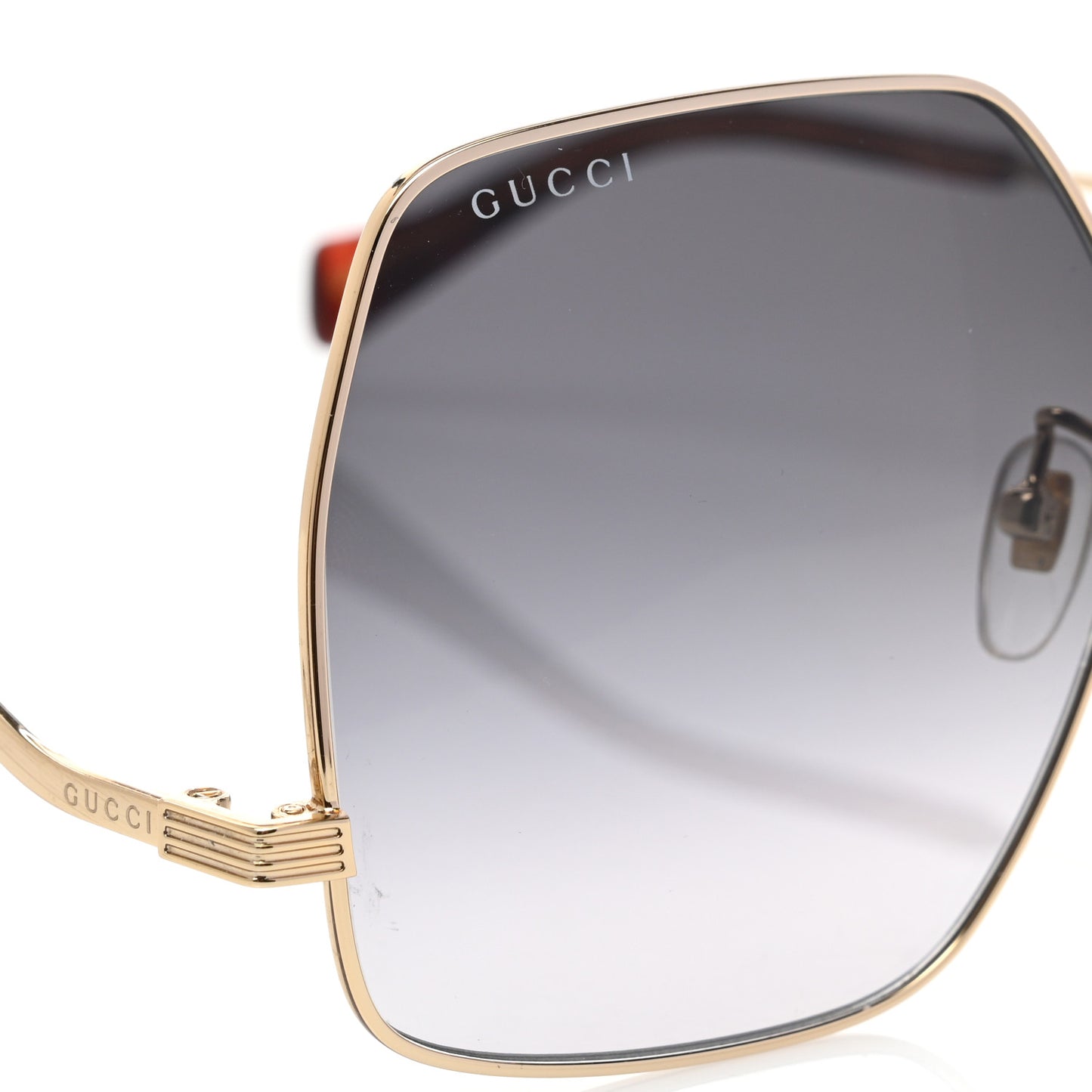 Metal Oversized Square Frame Sunglasses GG1005S Gold